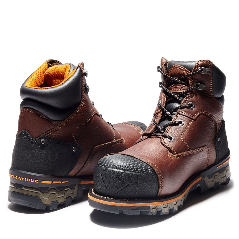 Botas de Trabajo Timberland Hombre Pro® Boondock 6\" Comp Toe Marrones/Negras - Chile UGX-345169